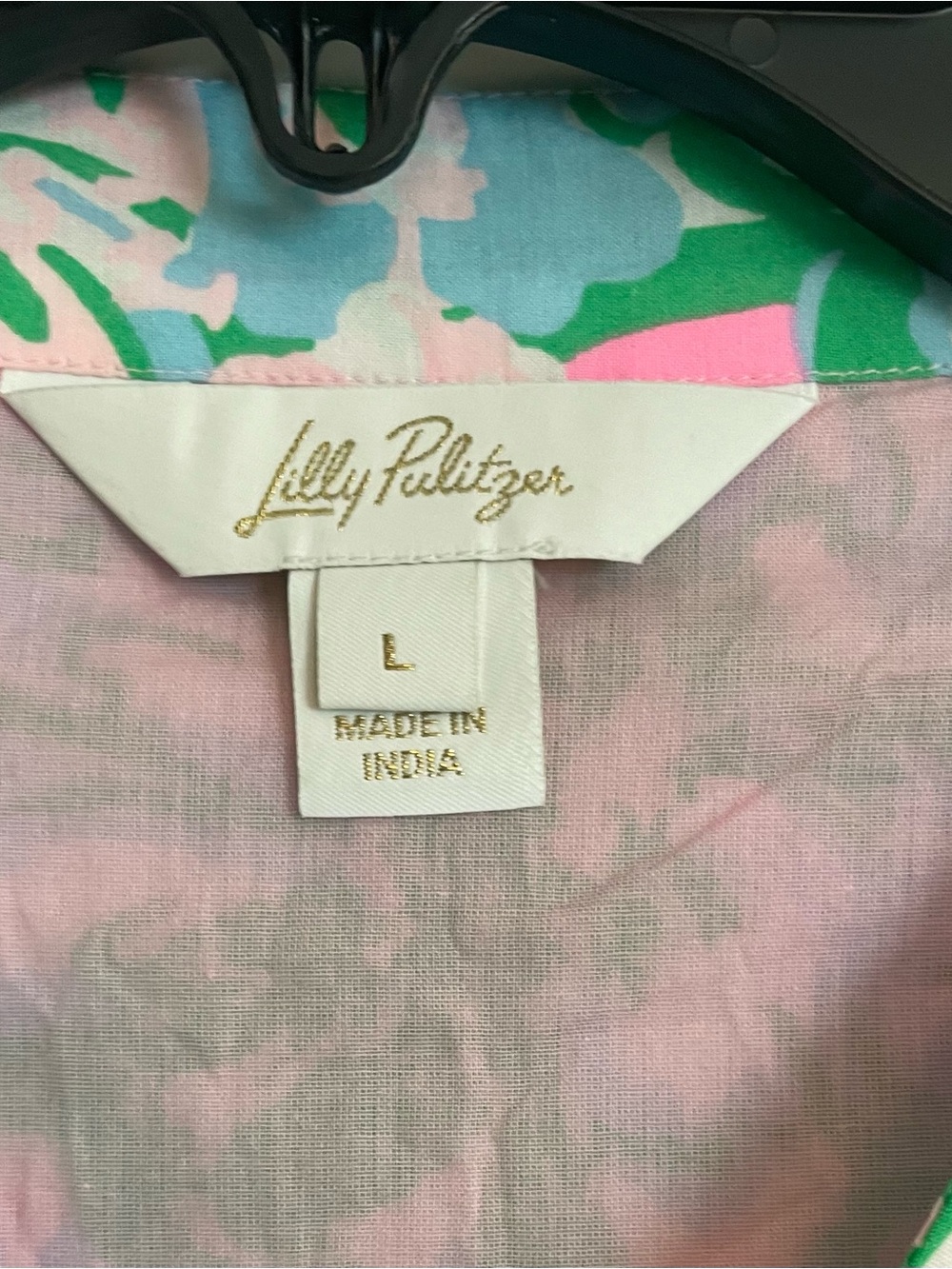NWOT Lilly Pulitzer Pink/Green Top size L - Picture 3 of 3